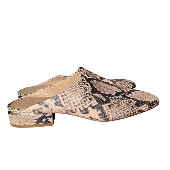 Pour La Victoire Sebina Snakeskin Print Leather Mules Tan Black size 9.5 - Picture 9 of 9